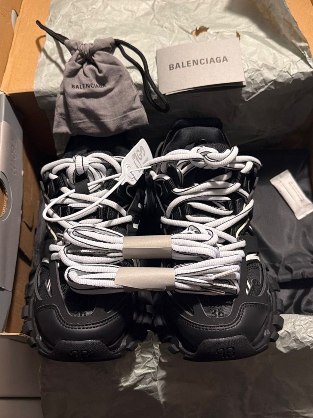 Balenciaga Kids Led Black and White Track Trainer Sneakers